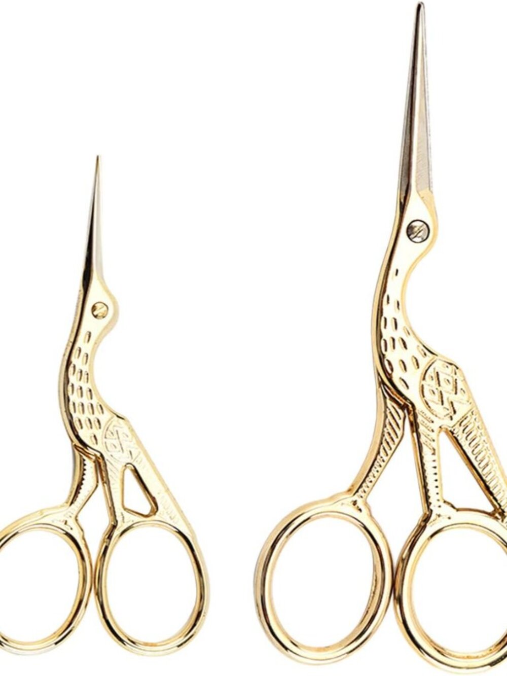2PCS Vintage Stork Shape Sewing Scissors Stainless Steel Scissors